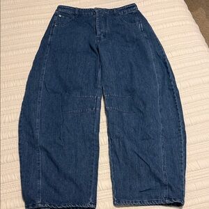 Blue Denim Barrel Jeans